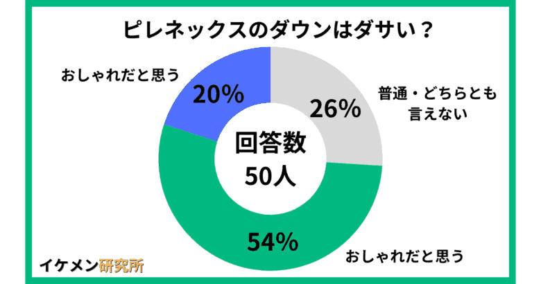 ピレネックスのダウン50人へのアンケート結果