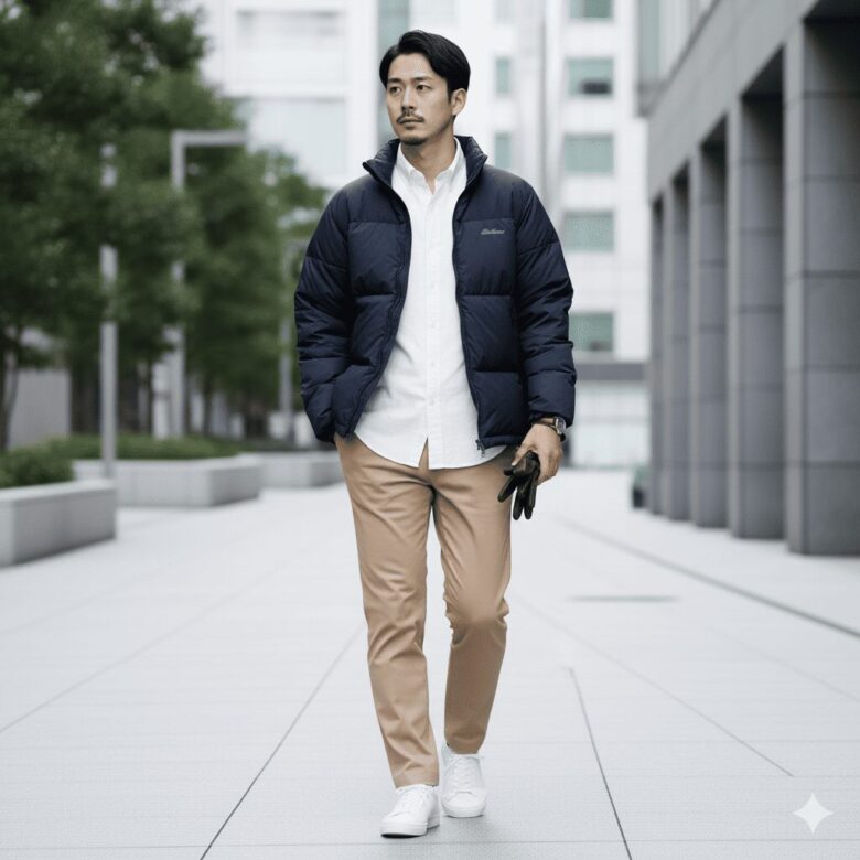 エディーバウアーのダウンはダサい?のコーデ術③(イメージ画像)