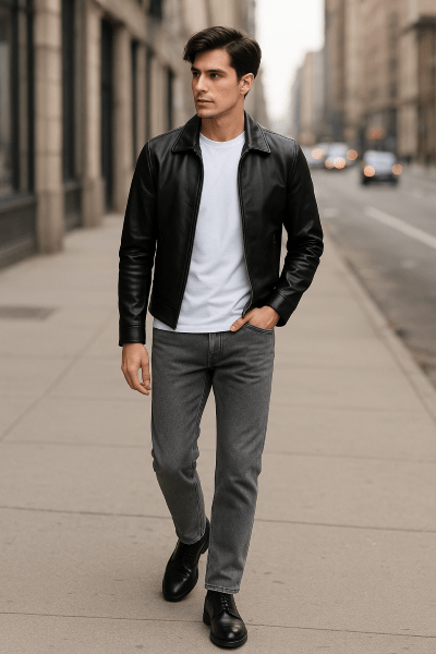 メンズのグレージーンズのコーデ術①