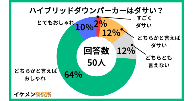ハイブリッドダウンパーカーはダサい?50人へのアンケート結果