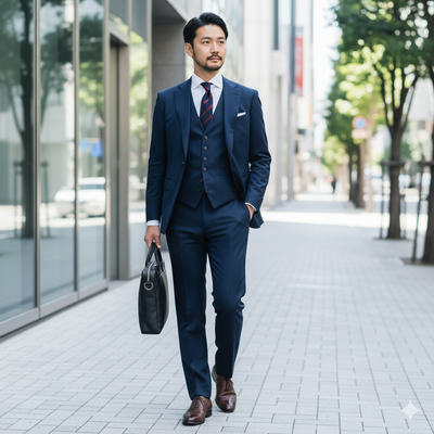 スーツベスト おしゃれ コーデ例