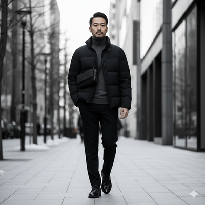 ハイブリッドダウンパーカーコーデ術①(イメージ画像)