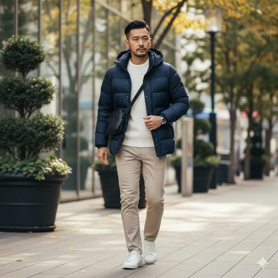 ハイブリッドダウンパーカーコーデ術②(イメージ画像)