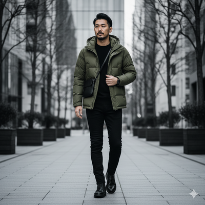 ハイブリッドダウンパーカーコーデ術③(イメージ画像)