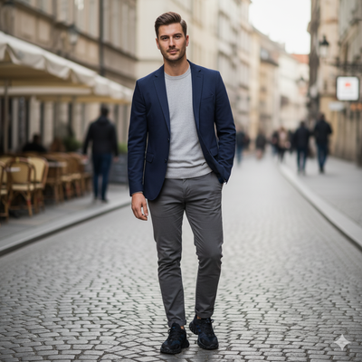 スーツにスニーカーコーデ術③（イメージ画像）