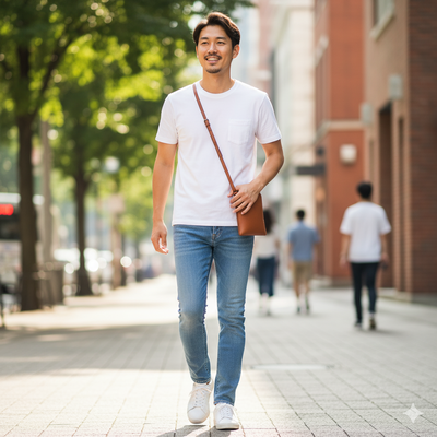 メンズのショルダーバッグコーデ術②（イメージ画像）
