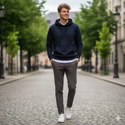 メンズのチェックパンツコーデ術②（イメージ画像）