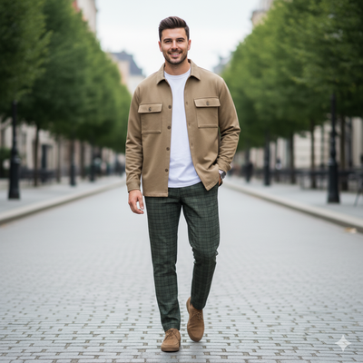 メンズのチェックパンツコーデ術③（イメージ画像）
