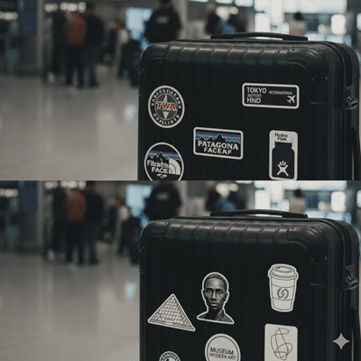 おしゃれなスーツケースステッカー参考例