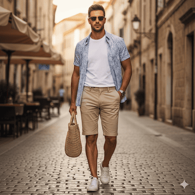 メンズの短パンおしゃれコーデ例