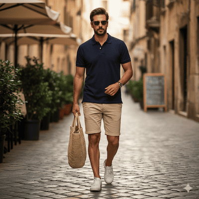 メンズの短パンおしゃれコーデ例