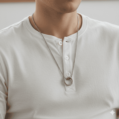 指輪をネックレス コーデ例