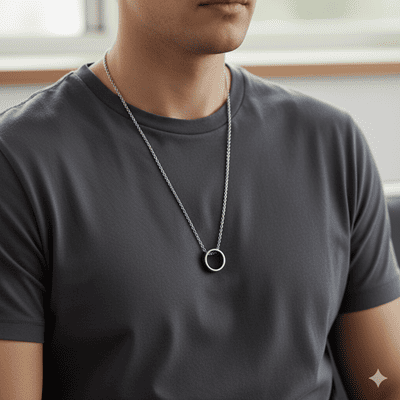 指輪をネックレス コーデ例