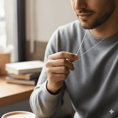 指輪をネックレス コーデ例