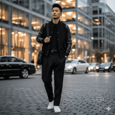 ユニクロのスタジャンコーデ術①（イメージ画像）