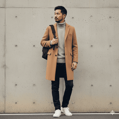 チェスターコートのおしゃれコーデ例①(イメージ画像)