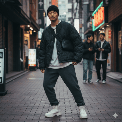 フリースパンツコーデ術②(イメージ画像)