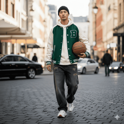 ユニクロのスタジャンコーデ術③（イメージ画像）