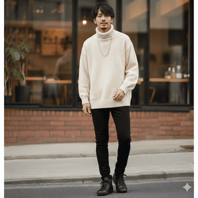 スキニーパンツコーデ術①（イメージ画像）