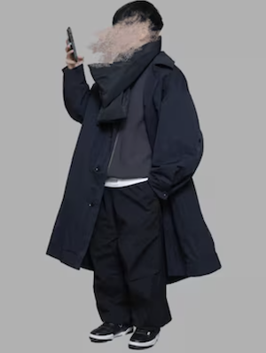 メンズのダウンマフラーのコーデ